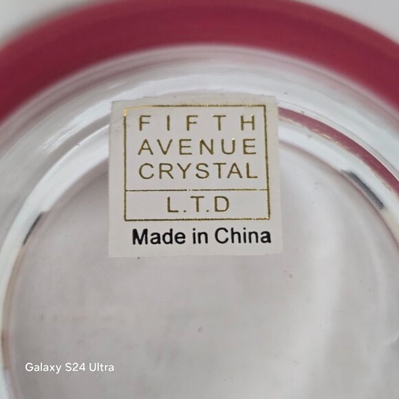 Fifth Avenue Crystal Ltd. Red Rim Clear Votive Candle Holder Tealight Home Decor - Picture 8 of 8